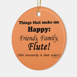 Flute gör mig Lycklig Julgransprydnad Keramik