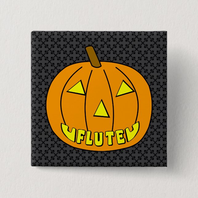 Flute Halloween Pumpkin Knapp (Framsida)