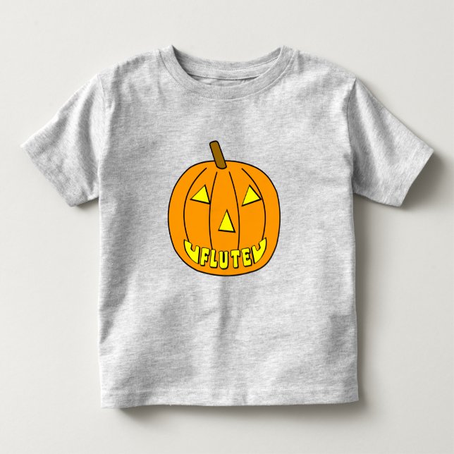 Flute Halloween Pumpkin T Shirt (Framsida)