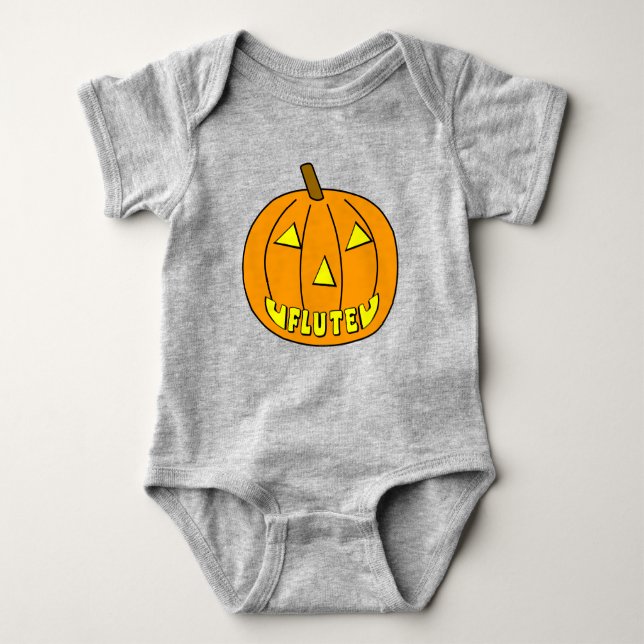 Flute Halloween Pumpkin T Shirt (Framsida)