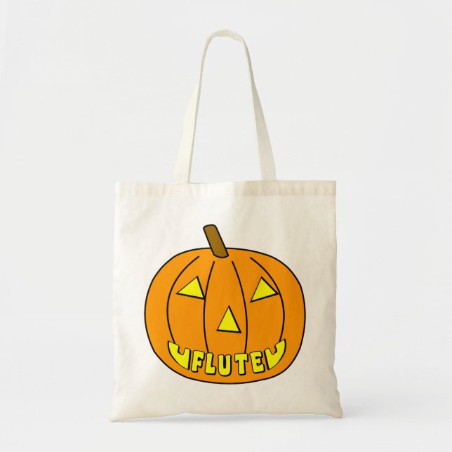 Flute Halloween Pumpkin Tygkasse (Framsidan)