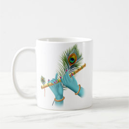 Flute_Händer_Peacock Feather_Lord Krishna Kaffemugg
