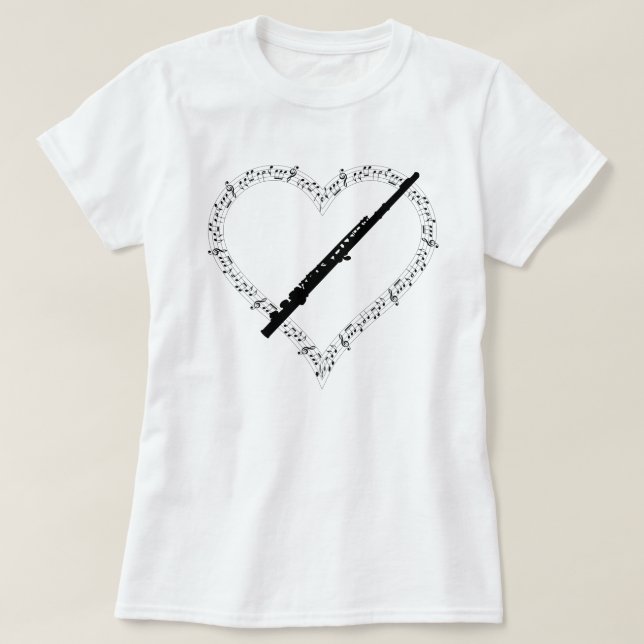 Flute Heart Shirt T-shirt (Design framsida)