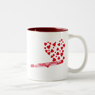Flute Hearts Två-Tonad Mugg