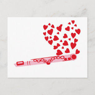 Flute Hearts Vykort