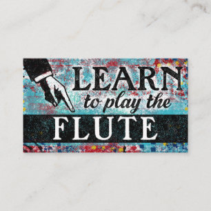 Flute Lessons Affärskort - Blue Red Visitkort