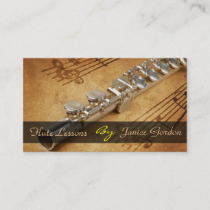Flute Lessons Instrument Music Instructions Busine Visitkort