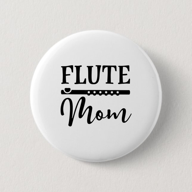 Flute Mamma Marching Band Parent Music T-shirt Knapp (Framsida)