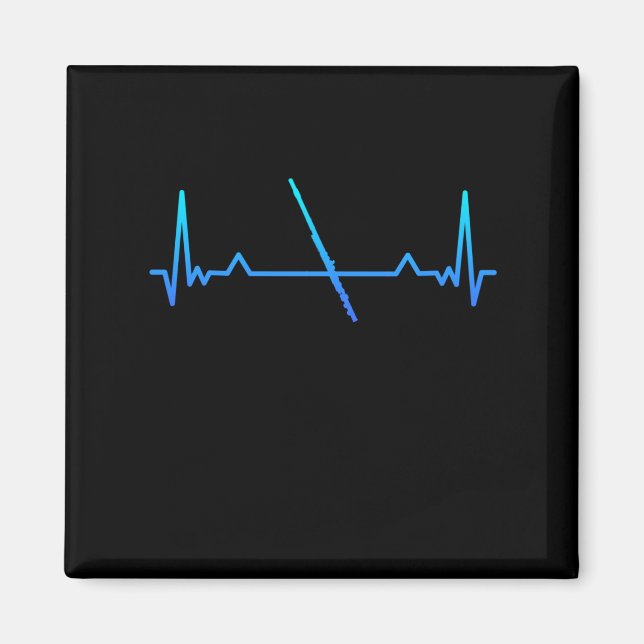 Flute Marching Band Heartslag Mamma Gift Magnet (Framsidan)