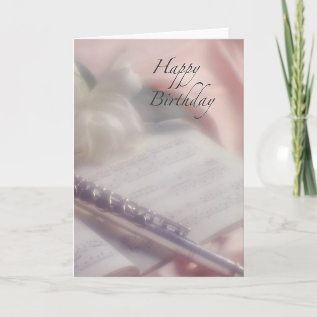 Flute Music Birthday Kort (Framsida)