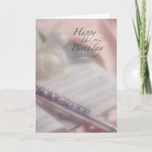 Flute Music Birthday Kort