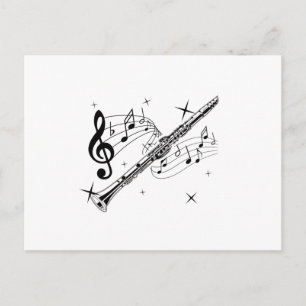 Flute Music Flutist Musical Instrument Gift Vykort