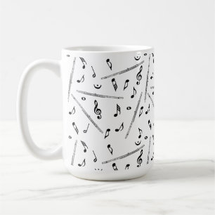 Flute Music Note Mönster Kaffemugg