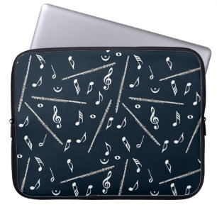 Flute Music Note Mönster Laptop Fodral