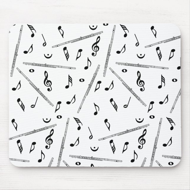 Flute Music Note Mönster Musmatta (Framsidan)