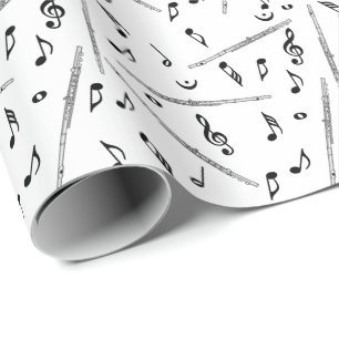 Flute Music Note Mönster Presentpapper