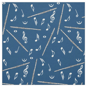 Flute Music Note Mönster Tyg