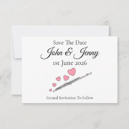 Flute Musician Bröllop spara datum