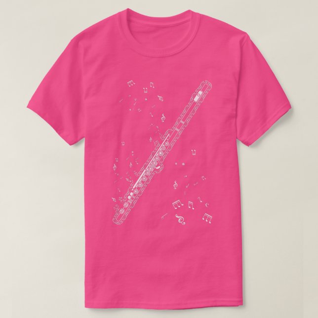 Flute Musik noter Instrument Musician Flutist  T Shirt (Design framsida)