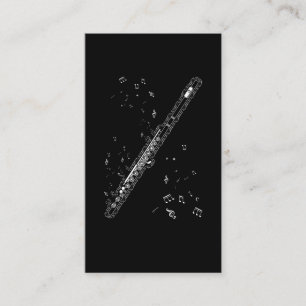 Flute Musik noter Instrument Musician Flutist Visitkort