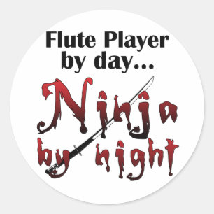 Flute Ninja Stickers Runt Klistermärke
