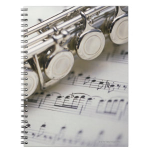 Flute på Lakan Music Anteckningsbok Med Spiral