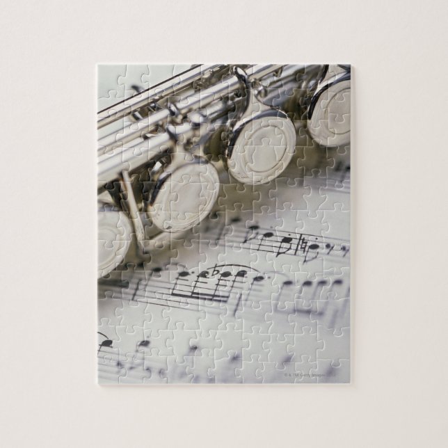 Flute på Lakan Music Pussel (Vertikal)