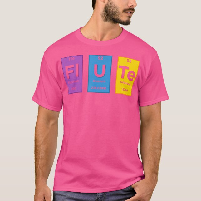 Flute Periodic Bord Inslag Flute Player T Shirt (Framsida)