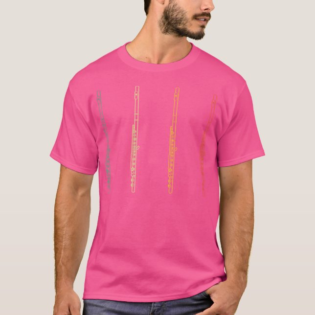 Flute Player Instrument Flute T Shirt (Framsida)