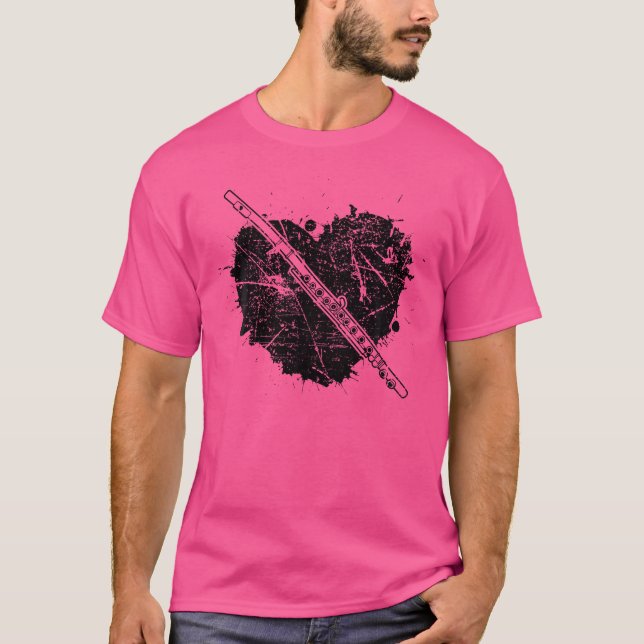 Flute Player Instrument Flute T Shirt (Framsida)