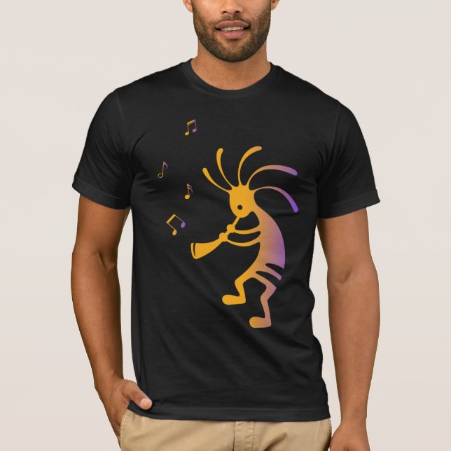 Flute Player Music Kokopelli T-Shirt (Framsida)