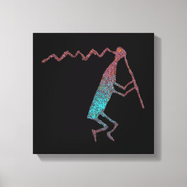 Flute Player Petroglyph Canvastryck