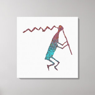 Flute Player Petroglyph Canvastryck