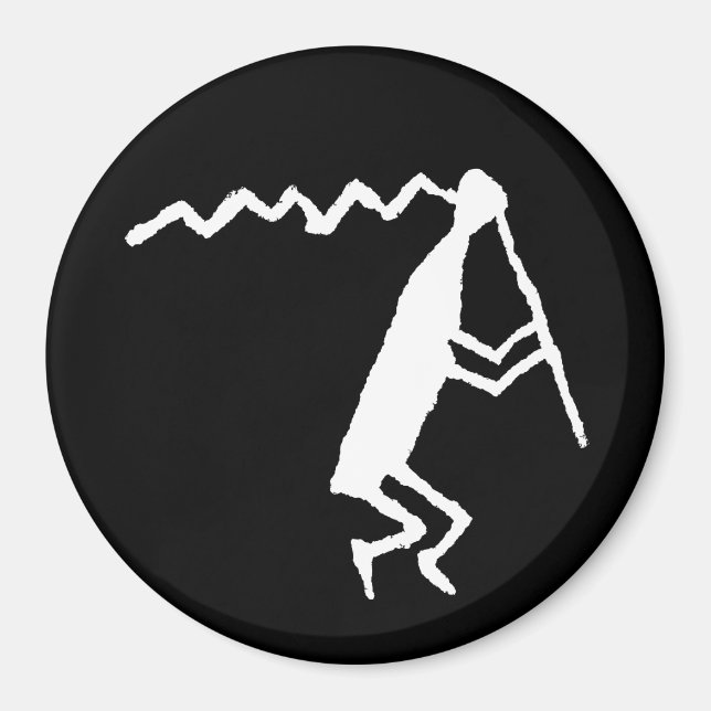 Flute Player Petroglyph Magnet (Framsidan)