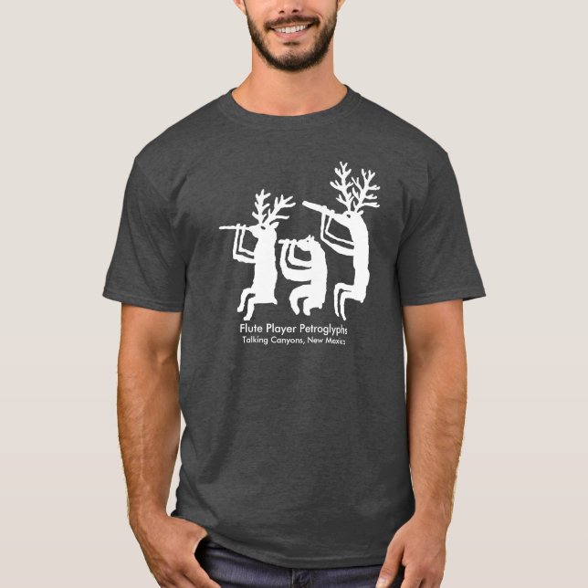 Flute Player Petroglyph T-Shirt (Framsida)