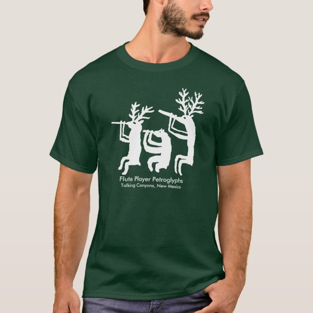 Flute Player Petroglyph T-Shirt (Framsida)