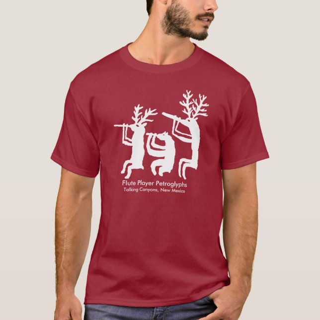 Flute Player Petroglyph T-Shirt (Framsida)