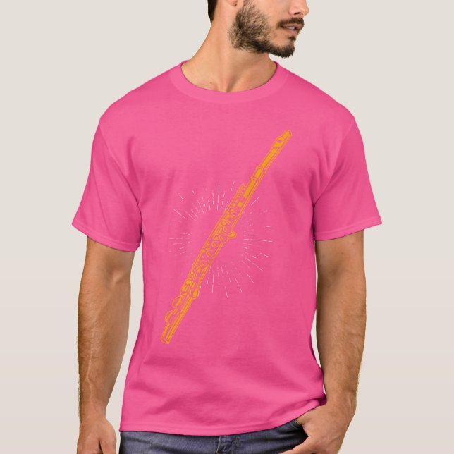 Flute Player presenterar Kärlek Music Instruments  T Shirt (Framsida)