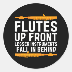Flute Player Woodwind Instrument Musical Flutist Runt Klistermärke