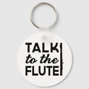 Flute - prata med Flute Music Nyckelring