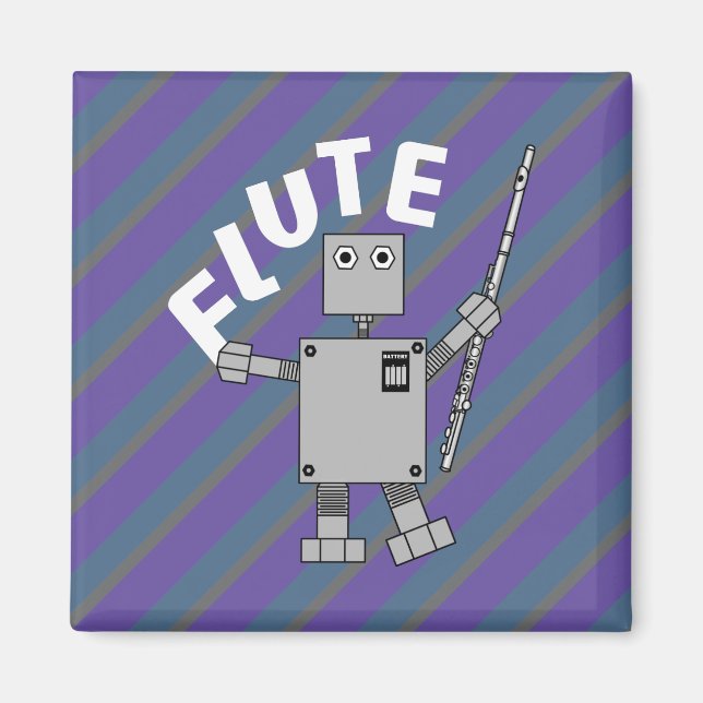 Flute Robot Text Magnet (Framsidan)