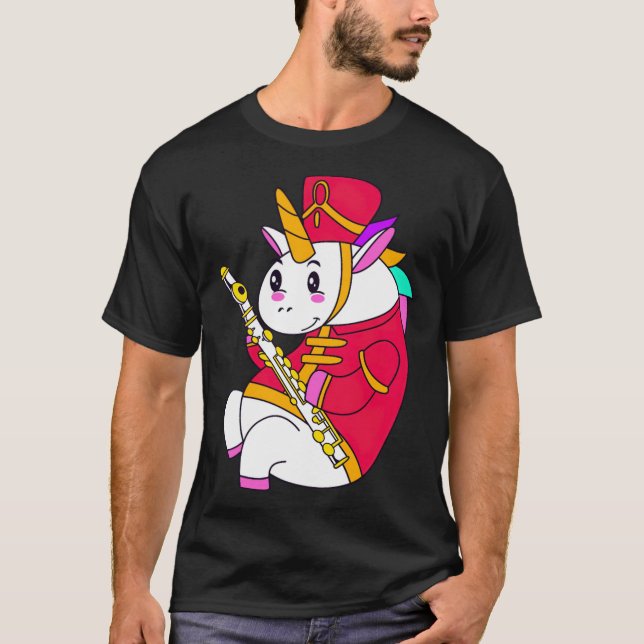 Flute, rolig överraskning för Unicorn T Shirt (Framsida)