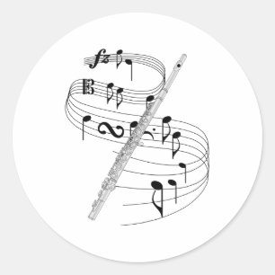 Flute Runt Klistermärke