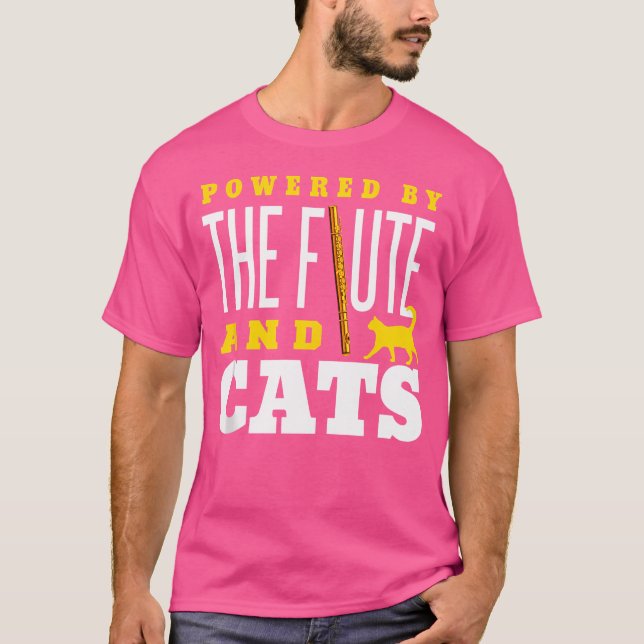 Flute Shirt Funny Cat Lover Instrument Flute Älska T (Framsida)