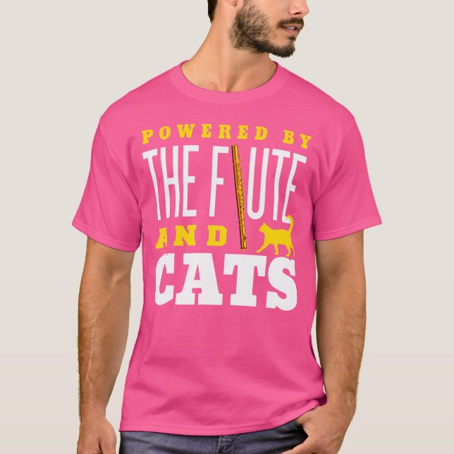 Flute Shirt Funny Cat Lover Instrument Flute Älska T (Framsida)