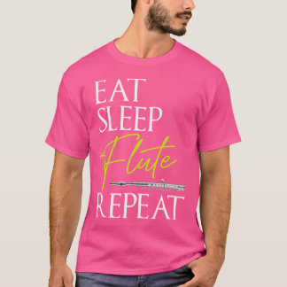 Flute Shirt Funny Eat Sömnflute Instrumentplatt T