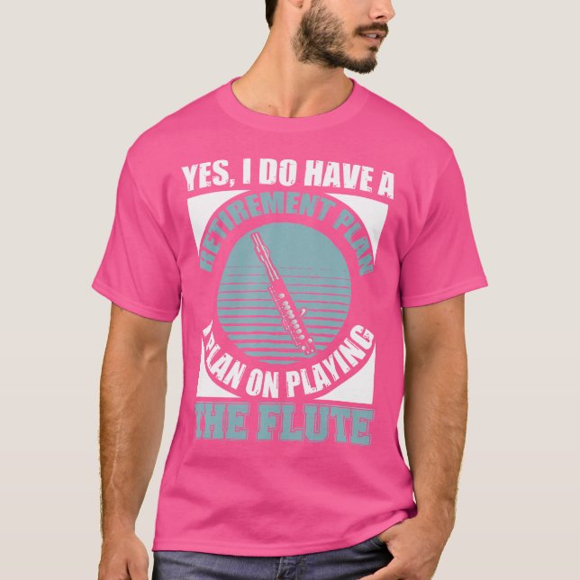 Flute Shirt Funny Pension Flute Retrött Flute P T (Framsida)