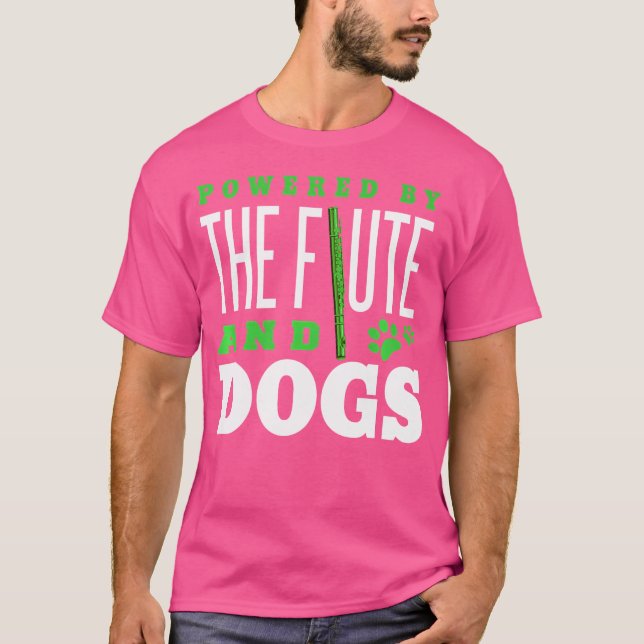 Flute Shirt Rolig hund Älskare Instrument Flute Äl T Shirt (Framsida)