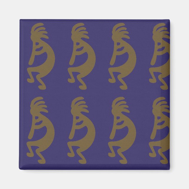 Flute Spela Kokopelli Figur - Grönt om Blue Magnet (Framsidan)