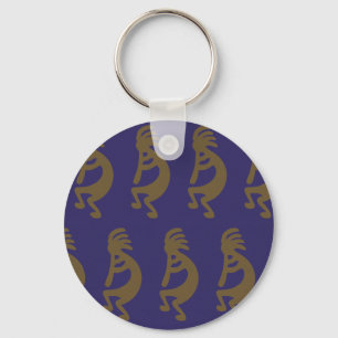 Flute Spela Kokopelli Figur - Grönt om Blue Nyckelring